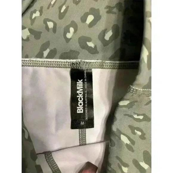 BlackMilk Women's GreenLeopard Print High-Waisted Biker Shorts M - Picture 6 of 8